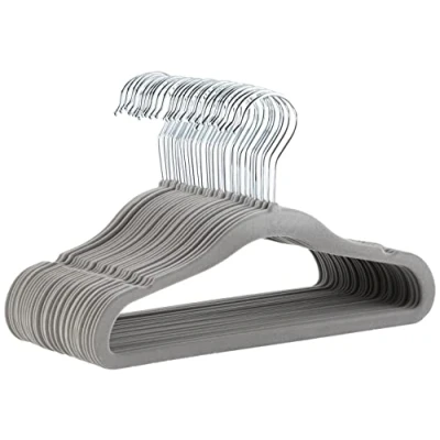 Obrázek AmazonBasics Dětský věšák Velvet Cover, 30 Pack, šedý