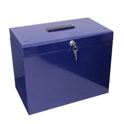 Obrázek Odkládací box / na závěsné desky (z kovu, A4) modrý