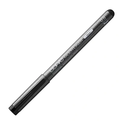Obrázek COPIC Multiliner 0,8 mm, černý, fineliner s jemnou špičkou a voděodolným pigmentovým inkoustem