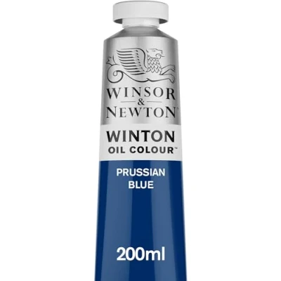 Obrázek Winsor &amp; Newton 1437538 Winton, jemná kvalitní olejová barva 200ml tuba s rovnoměrnou konzistencí, odolná vůči světlu, vysoká krycí schopnost, bohatá na barevné pigmenty pruská modrá