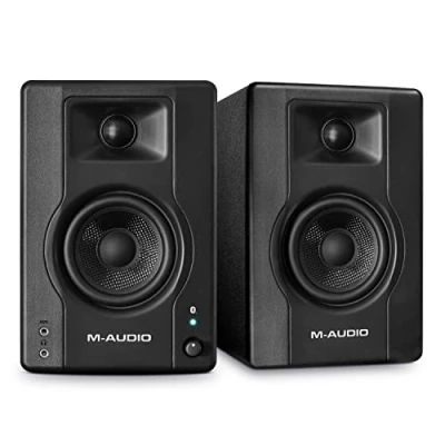Obrázek M Audio BX3 BT 3,5 palce, 120 W, studiové monitory, PC/regálové reproduktory pro hudební produkci, hraní, streamování, podcasting a DJ (pár)