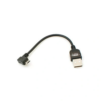 Obrázek System S 10 cm Micro USB 2. 0 kabel levý zahnutý 90 stupňů adaptér
