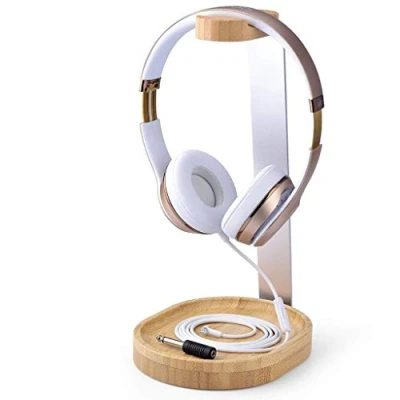 Obrázek Avantree Univerzální stojan na sluchátka strom a hliník, stabilní držák dřevěný s držákem kabelu pro Sony, Bose, Shure, Jabra, JBL, AKG, herní