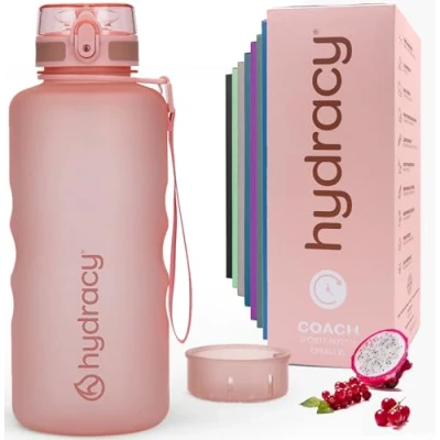 Obrázek Hydracy Trinkflasche mit Fruchteinsatz 2L Wasserflasche BPA freie Zeitmarkierung Auslaufsichere Sportflasche Kondensationsfrei für Sport und Outdoor