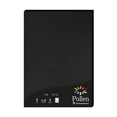 Obrázek Clairefontaine 4298C balení s 50 kartami pyl 120 g, DIN A4, 21 x 29,7 cm, černé