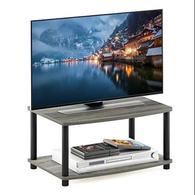 Obrázek Furinno Turn N Tube ohne Werkzeug 2 stufiger erhöhter TV Ständer, Französische Eiche/Schwarz