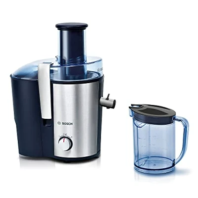 Obrázek Bosch Domácí přístroje Odšťavňovač VitaJuice 3 MES3500, elektrický lis na šťávu ovoce a zeleninu, velká plnicí šachta, nádoba 1,25 l, několik rychlostí, vhodný do myčky nádobí, 700 W,