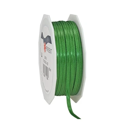 Obrázek PRÄSENT C.E. Pattberg Satin grün, 50 m Satinband zum Einpacken von Geschenken, 3 mm Breite, Geschenkband Dekorieren &amp; Basteln, Dekoband, Anlass
