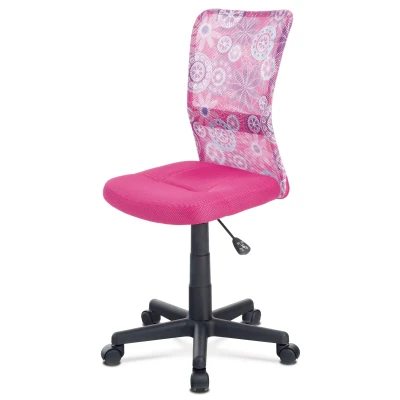 Obrázek Kancelářská židle, růžová mesh, plastový kříž, síťovina motiv KA 2325 PINK