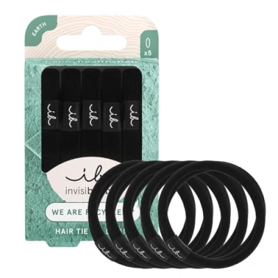 Obrázek invisibobble 5 Haargummis Schwarz Damen &amp; Mädchen Zopfgummi Haarschonend Haarband Anti Frizz Ohne Abdruck Stylischer Haargummi für jeden Haartypen Stück