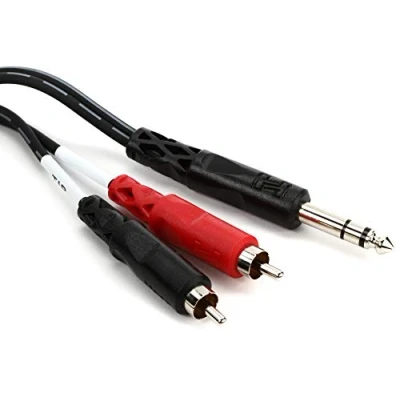 Obrázek Hosa TRS 202, Insert Cable, 1/4 in to Dual RCA, 2 m