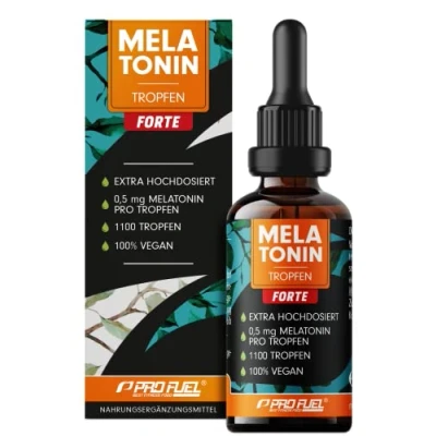 Obrázek Melatoninové kapky FORTE (30 ml) 1100 kapek po 0,5 mg melatoninu optimálně vysoké dávky a účinné pro použití bez alkoholu 100% veganské laboratorně testováno s certifikátem