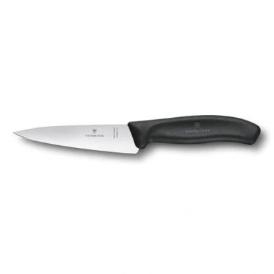 Obrázek Victorinox Swiss Classic, profesionální porcovací nůž, extra ostrá čepel, rovný brus, 12 cm, plastová rukojeť, nerezová ocel, černý
