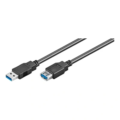 Obrázek Ewent USB 3.0 Typ A an EIN/Frau/Mann, geschirmtes Kabel Dual 28 AWG Kupfer, Übertragung von bis zu 5 GMbit Geschwindigkeit, Kabellänge 1 m, schwarz