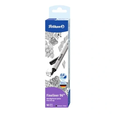 Obrázek Pelikan 943241 Fineliner 96® černá, 10 kusů v krabici