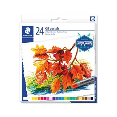 Obrázek STAEDTLER 2420 C24 olejové pastelové křídy, voděodolné, drží na téměř všech hladkých plochách, průměr křídy cca 11 mm, kartonové pouzdro s 24 brilantními barvami vícebarevné, kusů (balení 1 ks)