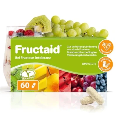 Obrázek Pro natura Fructaid 60 kapslí při nesnášenlivosti fruktózy, zdravotnický výrobek k prevenci a zmírnění trávicích potíží způsobených fruktózovou malabsorpcí