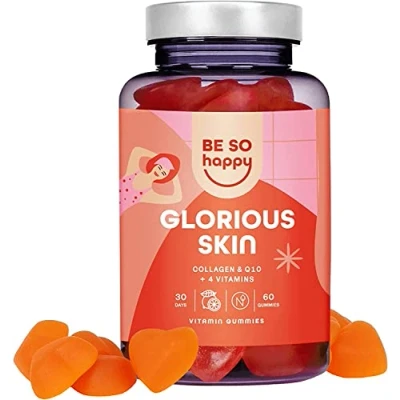 Obrázek Kožní gumoví medvídci s kolagenem + Q10, komplexní gumy pro péči o pokožku a zdravou pleť, 60 gum, BeSoHappy®