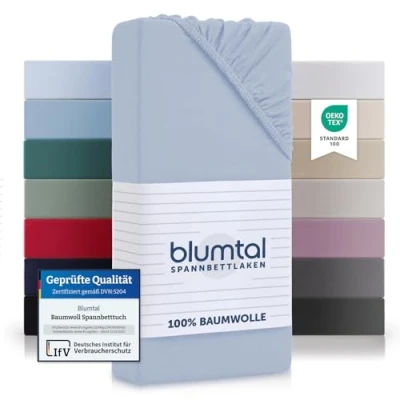 Obrázek Blumtal® Basics napínací prostěradlo 200 x 220 cm Jersey povlečení ze 100% bavlny s certifikací OEKO TEX potah matrace plátno