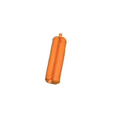 Obrázek Alassio 43141 penál z pravé kůže, pouzdro na tužky oranžová, cca 21 x 6 cm, kulaté psací potřeby, lenochod se zipem
