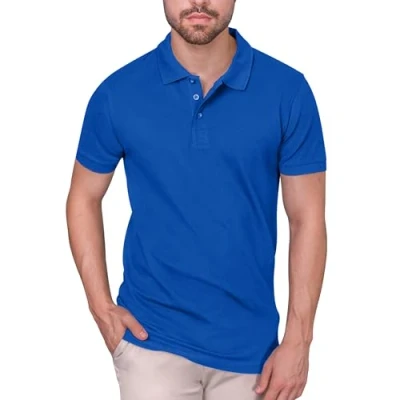 Obrázek HRM pánské Heavy Stretch Polo, I Premium polotričko z 95 % bavlny a 5 elastanu Basic polokošili lze prát do 40 C Kvalitní udržitelné oblečení Workwear, Modrá (Royal Blue 05