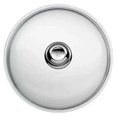 Obrázek Skleněné víko WMF, 28 cm, s kovovým knoflíkem, sklo odolné vůči teplu, vhodné do myčky