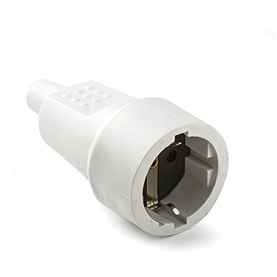 Obrázek FAMATEL Mobile Steckdose Stromanschluss mit lateralem TT PVC Kunststoff 16A 250V Weiß