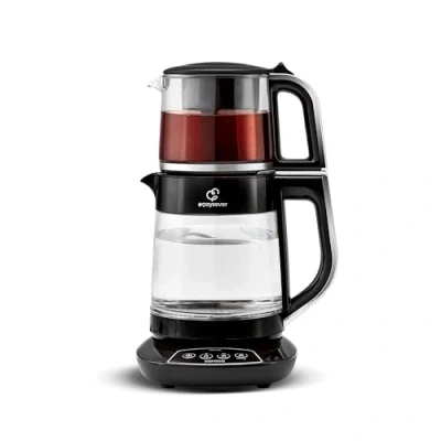 Obrázek Karaca Caysever Maschine, Stahl, Chrome 1700 W, BPA frei, 0,8 Lt Fassungsvermögen Glas Teekanne, 1,5 Wassertank, Wasserzubereitung