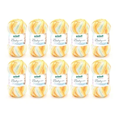 Obrázek Gründl Baby color, 10 klubíček à 50 g vlna (vlna podobná vlně jako na ruční pletení &amp; háčkovací příze, lze prát, ze 70 % polyakrylu a 30 polyamid, 100 / 300 m, tloušťka jehlic: 3,5 4,5,