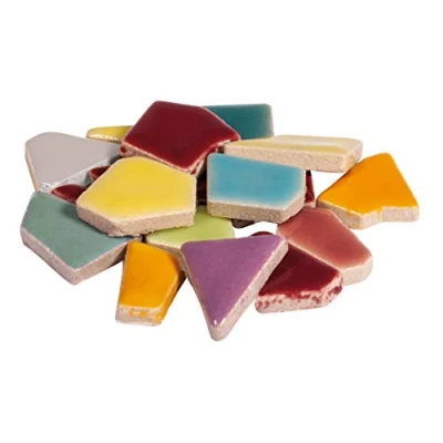 Obrázek Rayher Fun Ceramica směs mozaiky, polygonální, barevně glazovaná hlína, duhová pro kutilství, dóza 500 g, 14863990, duha