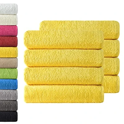 Obrázek NatureMark 8dílná sada froté ručníků, 50 x 100 cm, žluté, 100% bavlna