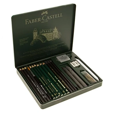 Obrázek Faber Castell 112973 Pitt Graphite Set v kovovém pouzdře, střední, 19dílná