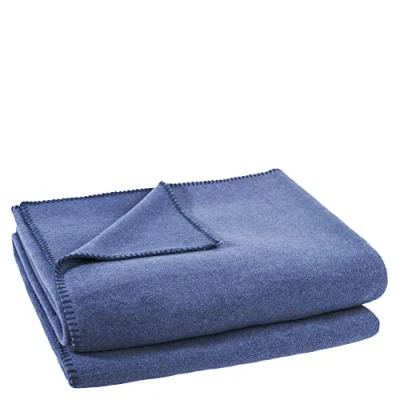 Obrázek Měkká fleecová deka z polárního fleecu s háčkovaným stehem flaušová 180 x 220 cm 540 indigo od &#039;zoeppritz since 1828&#039;, 103291 180x220