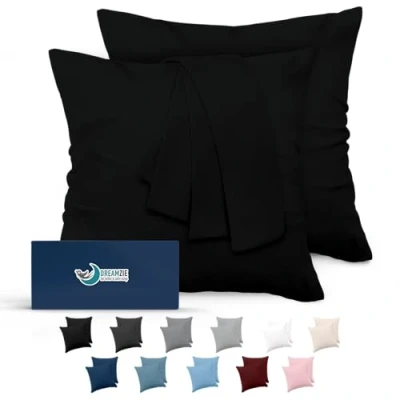 Obrázek Dreamzie povlak na polštář 80 x cm, černá, sada 2 ks, z mikrovlákna, certifikát Öko Tex, 80, měkký