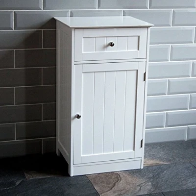 Obrázek Bath Vida priano Badezimmer Schrank 1 Tür Schublade bodenstehend Unterschrank Aufbewahrung, weiß
