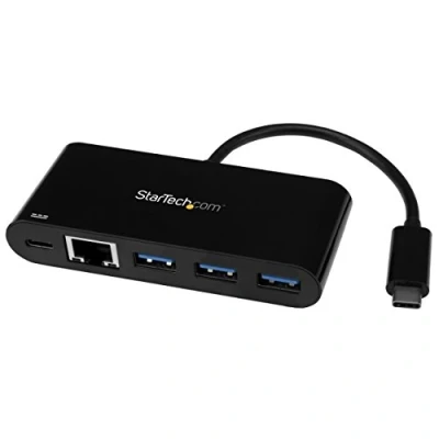 Obrázek StarTech.com adaptér USB C na Ethernet se 3 porty 3.0 hub A napájením GbE s rozbočovačem