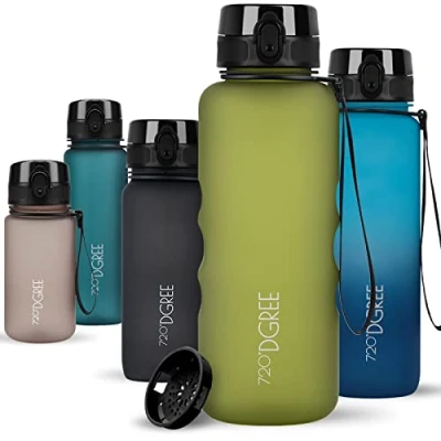 Obrázek 720DGREE láhev na pití 1,5 litru &quot;uberBottle&quot; soft Touch + sítko bez BPA XL vodu pro posilovnu, fitness, sport, outdoor velká sportovní z tritanu lehká, odolná proti