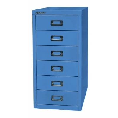 Obrázek BISLEY MultiDrawer, série 29, DIN A4, 6 zásuvek, kov, 605 modrá, 38 x 27,9 59 cm