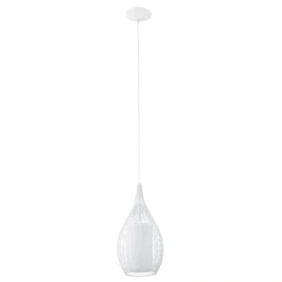 Obrázek EGLO Závěsná lampa Razoni, závěsné svítidlo s 1 žárovkou, materiál: ocel, sklo: satinované, barva: bílá, objímka: E27