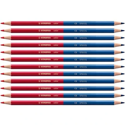 Obrázek Buntstift STABILO color 12er Pack zweifarbig, rot und blau