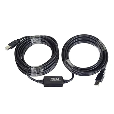 Obrázek PremiumCord Aktivní USB spojovací kabel s opakovačem 10 m, A konektor na B konektor, 2.0 High Speed kabel, 2x stíněný, AWG20/28, barva černá, délka m