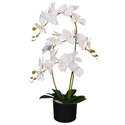 Obrázek LEAF Kunstpflanze Orchidee, Blätter, 60 cm, groß, Weiß, 60cm Large White, 7040