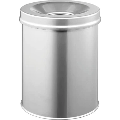 Obrázek Durable Koš na papír Safe kulatý 15 litrů, stříbrný, 330523