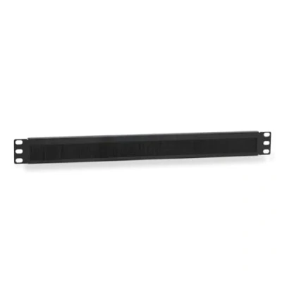 Obrázek WAYTEX 37345 Besen Kabeldurchführung, 19 Zoll, 1U, Kopfband für Koffer/Schrank Frontmontage Schwarz
