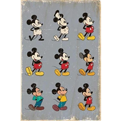 Obrázek Disney Mickey Mouse &#039;Evolution&#039; Maxi Poster, 61 x 91.5 cm Mehrfarbig
