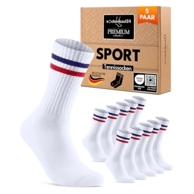 Obrázek Premium tenisové ponožky Sportovní se zesílenou patou &amp; špičkou na nohou, polstrovaná podrážka bavlna prodyšné pro muže a dámy, 5 párů černých.