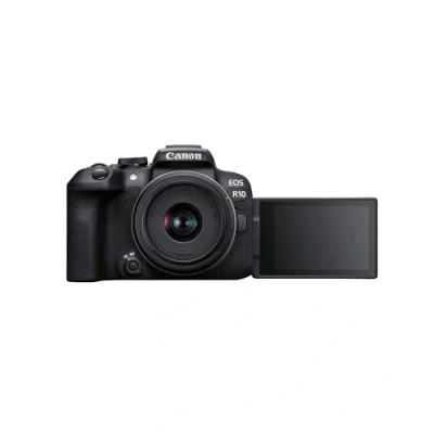 Obrázek Canon Systémová kamera EOS R10 + RF s 18 45mm F4.5 6.3 je STM zoom objektiv (24,2 MP, 4K videokamera, senzor APS C senzor, hlubokým učením AF II, STM, WLAN, Bluetooth, ideální pro tvůrce