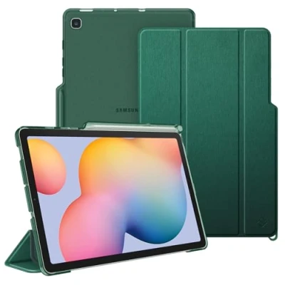 Obrázek Fintie pouzdro pro Samsung Galaxy Tab S6 Lite 10,4 palce 2024/2022/2020 tablet tenké ochranné s průhledným zadním krytem a funkcí automatického spánku/probuzení, tmavě zelené