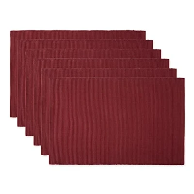 Obrázek DII Basic Everyday stolní sada, žebrovaná, 100% bavlna, 13 x 19, vínově červená, 6dílná