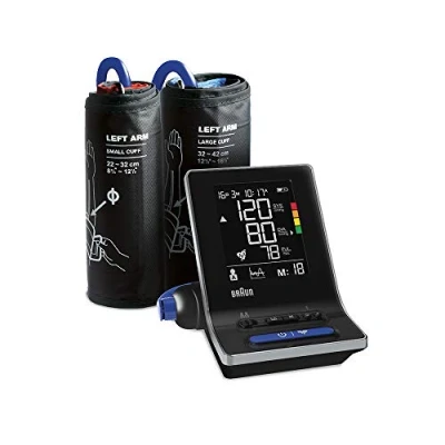 Obrázek Inteligentní Braun ExactFit 5 Connect měřič krevního tlaku na paži Aplikace Healthy Heart Klinicky prokázaná přesnost Barevně kódované zobrazení 2 velikosti manžet doma BUA6350